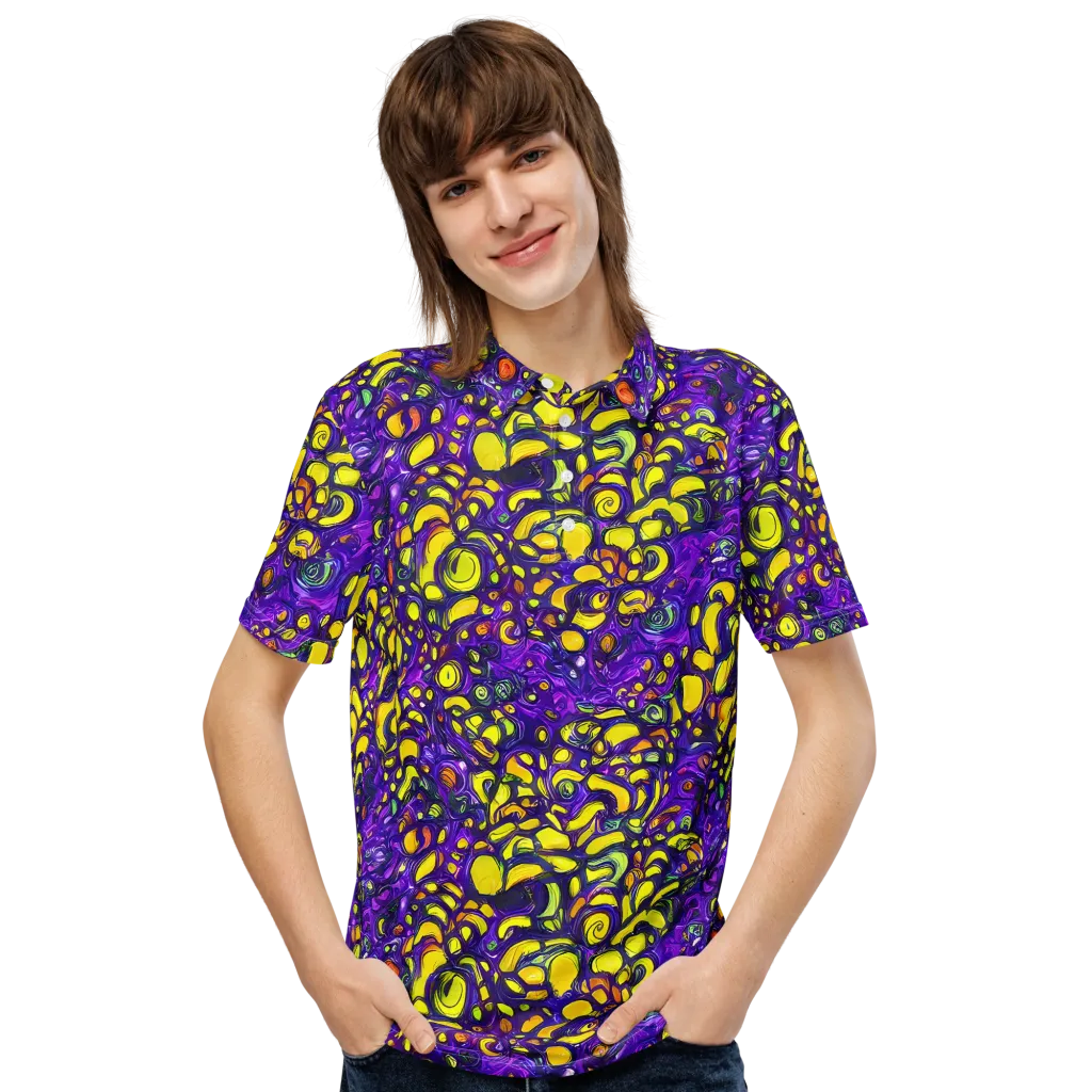 Lemon Labyrinth on Men's Slim Fit Polo Shirt — Front
