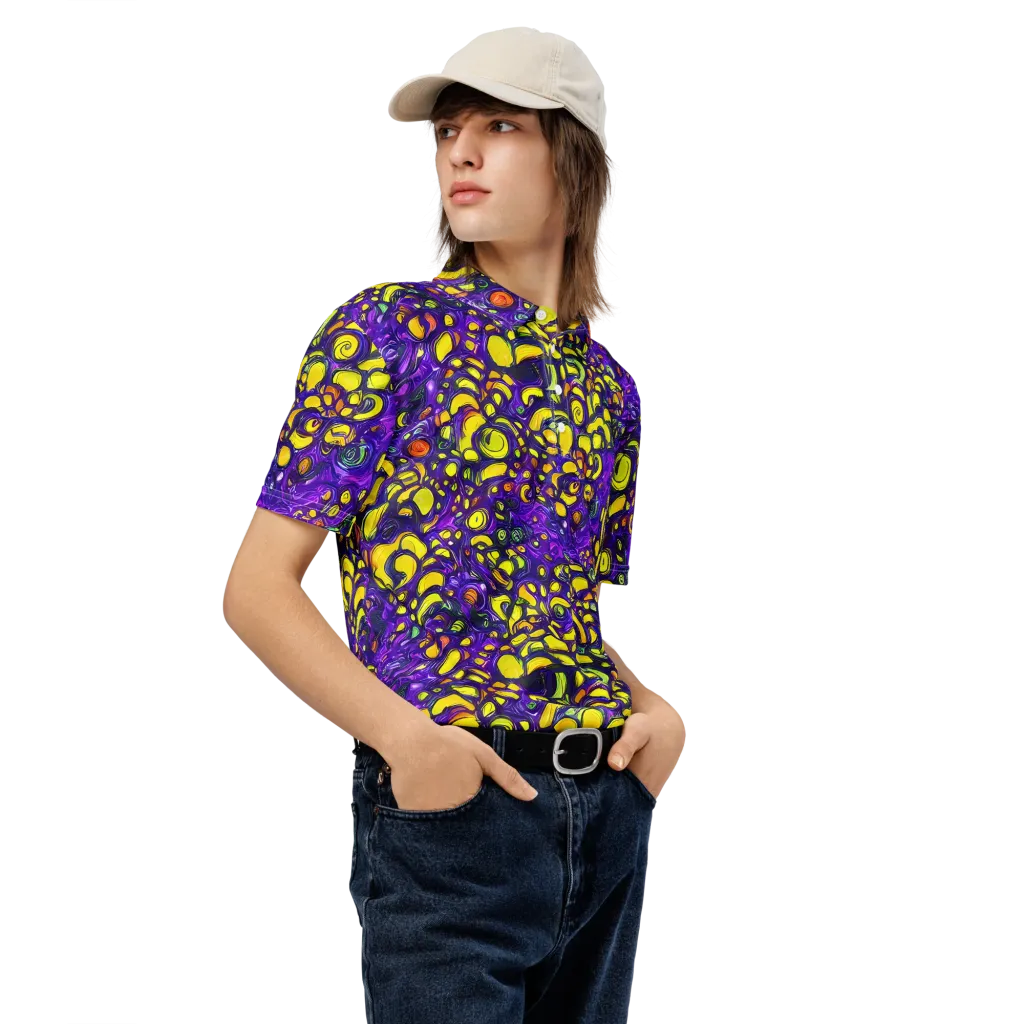 Lemon Labyrinth on Men's Slim Fit Polo Shirt — Right Front