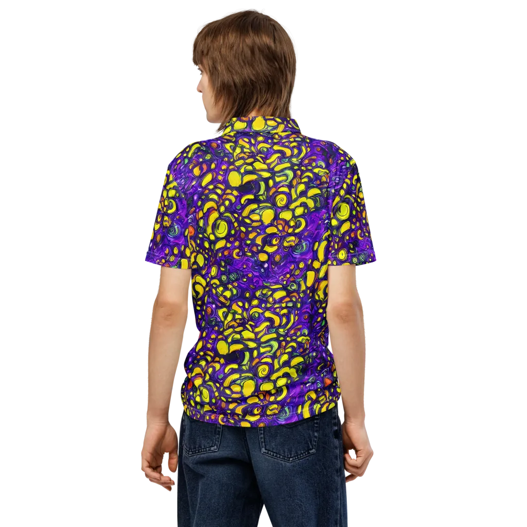Lemon Labyrinth on Men's Slim Fit Polo Shirt — Back