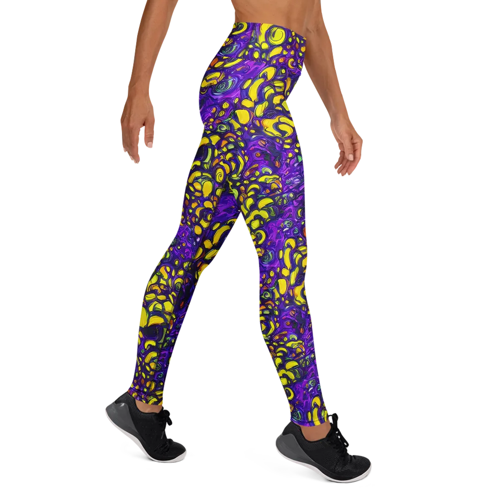 Lemon Labyrinth on Yoga Leggings — Right