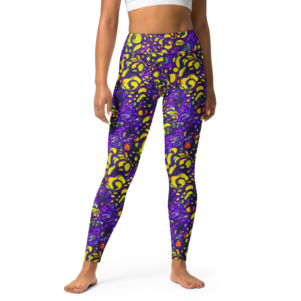 Lemon Labyrinth on Yoga Leggings — Front