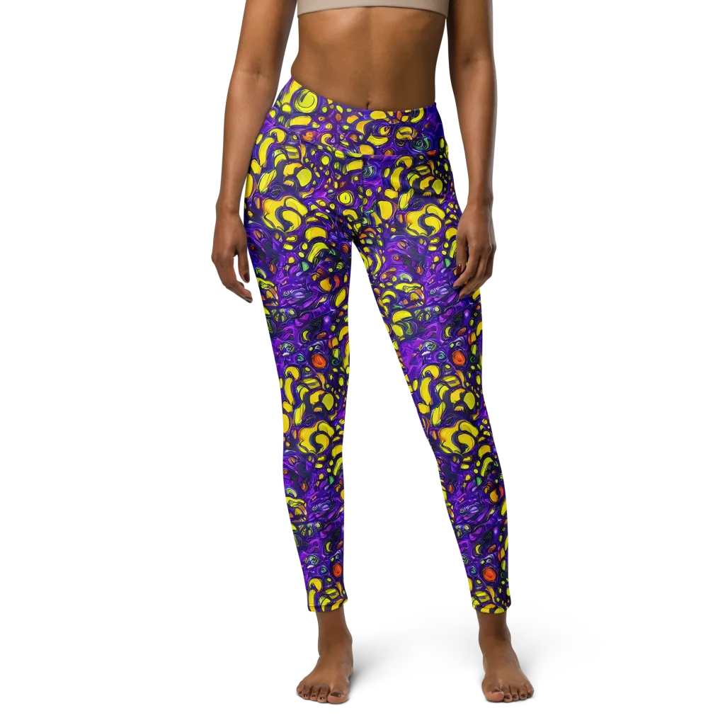 Lemon Labyrinth on Yoga Leggings — Front