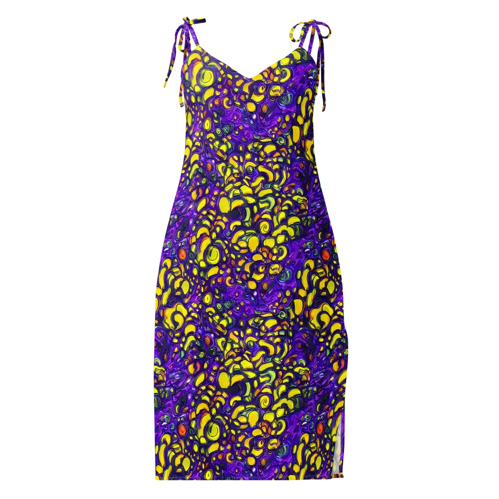 Lemon Labyrinth on Slip Dress — Front