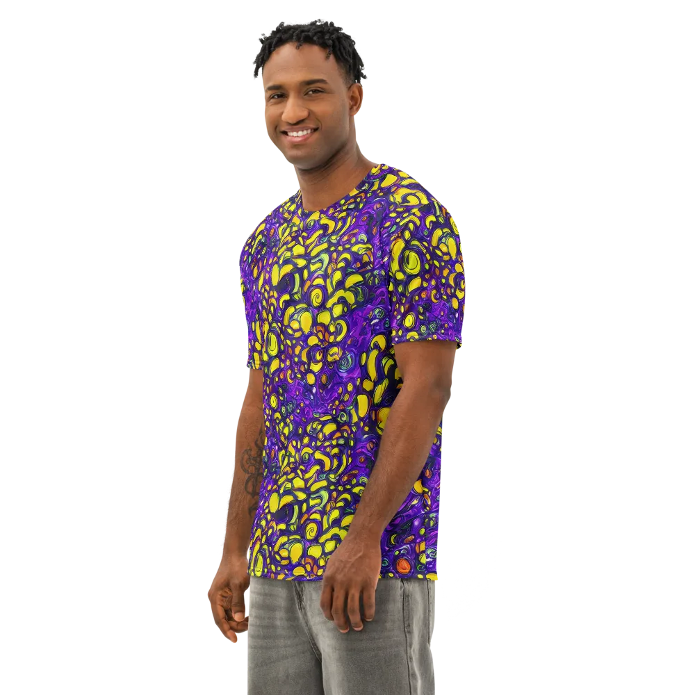 Lemon Labyrinth on Men's Cotton Crew Neck T-Shirt — Left Front