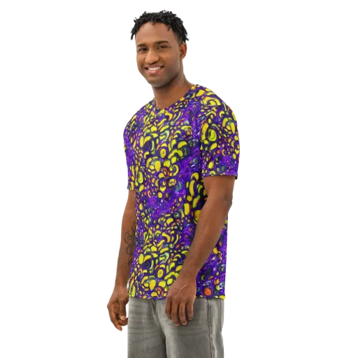 Lemon Labyrinth on a Men's Cotton Crew Neck T-Shirt