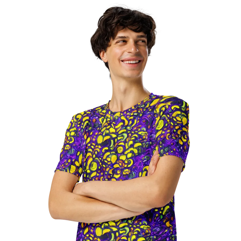 Lemon Labyrinth on Men's Crew Neck T-Shirt — Left Front