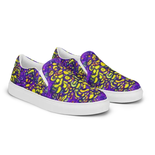Lemon Labyrinth on a Men's Slip-On Canvas Shoes