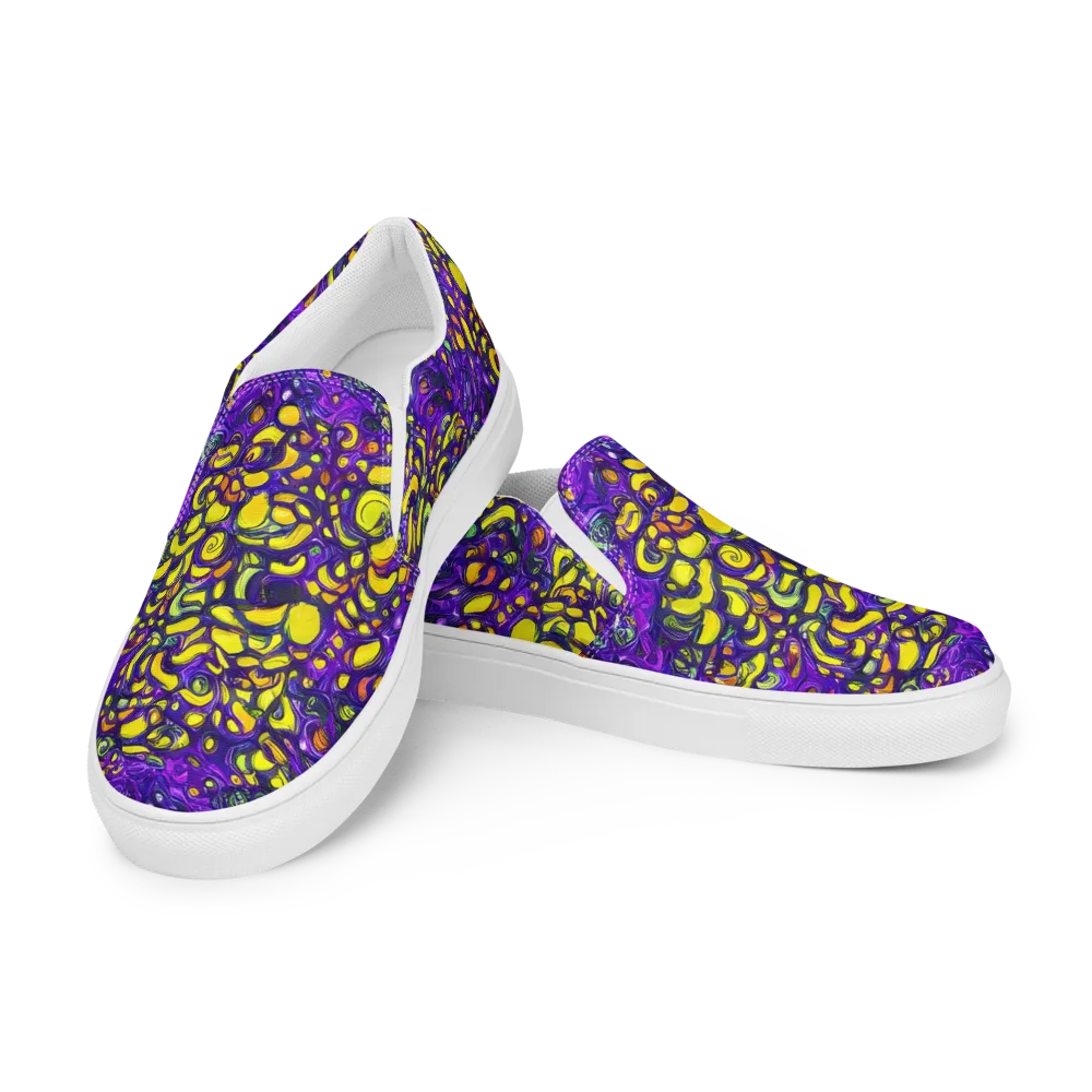 Lemon Labyrinth on Men's Slip-On Canvas Shoes — Left Front