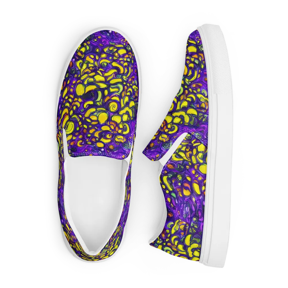 Lemon Labyrinth on Men's Slip-On Canvas Shoes — Front