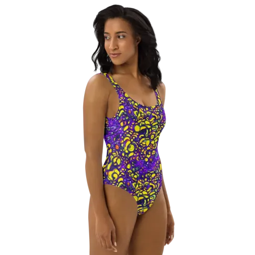 Lemon Labyrinth on a One-Piece Swimsuit