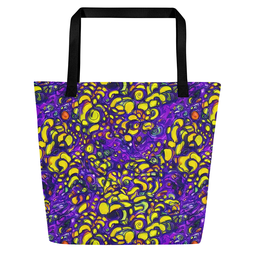 Lemon Labyrinth on Large Tote Bag W/ Pocket — Front