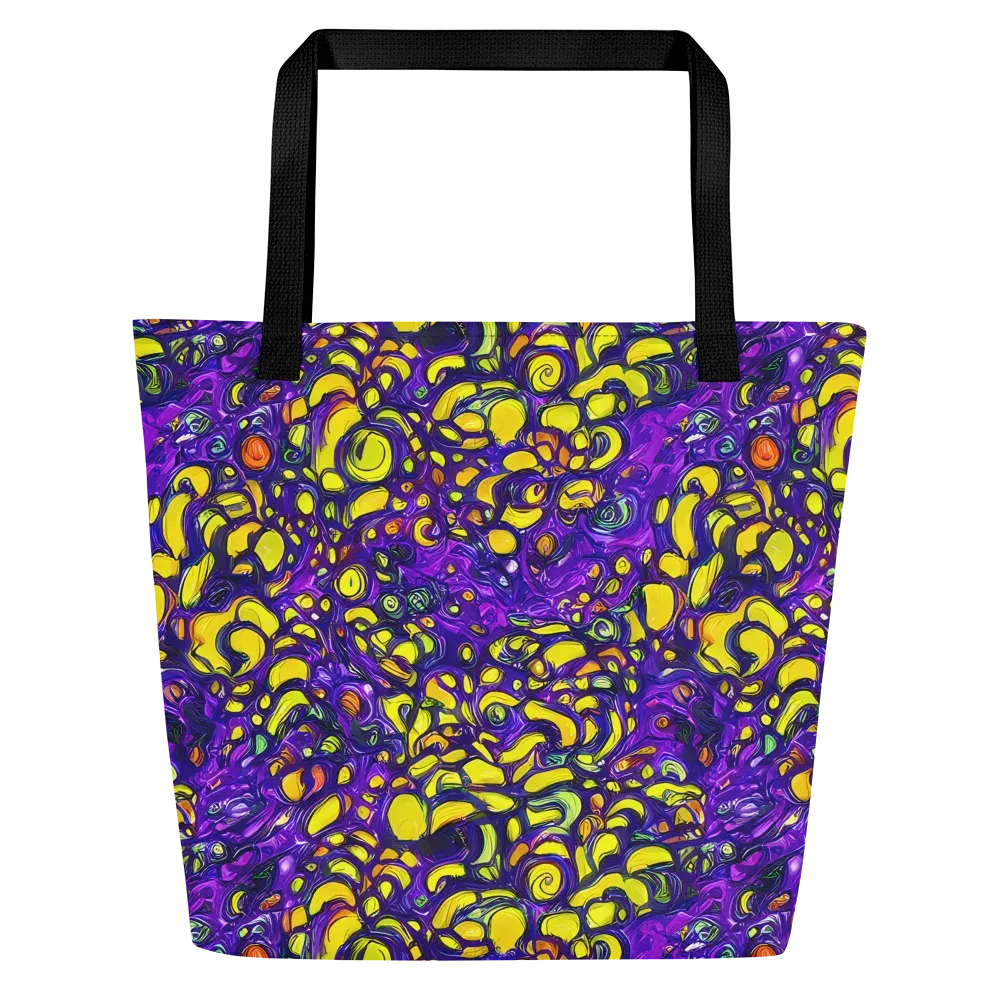 Lemon Labyrinth on Large Tote Bag W/ Pocket — Front