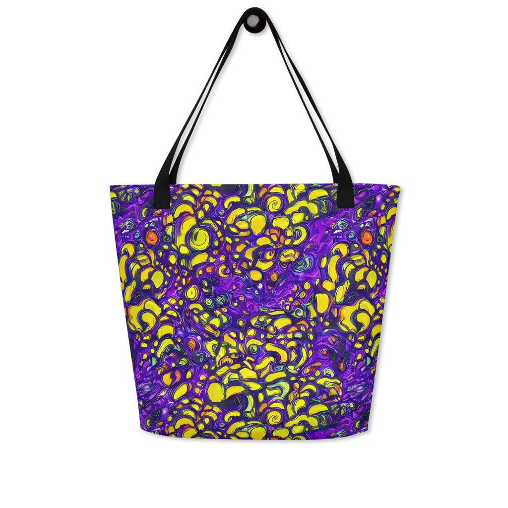 Lemon Labyrinth on Large Tote Bag W/ Pocket — Front