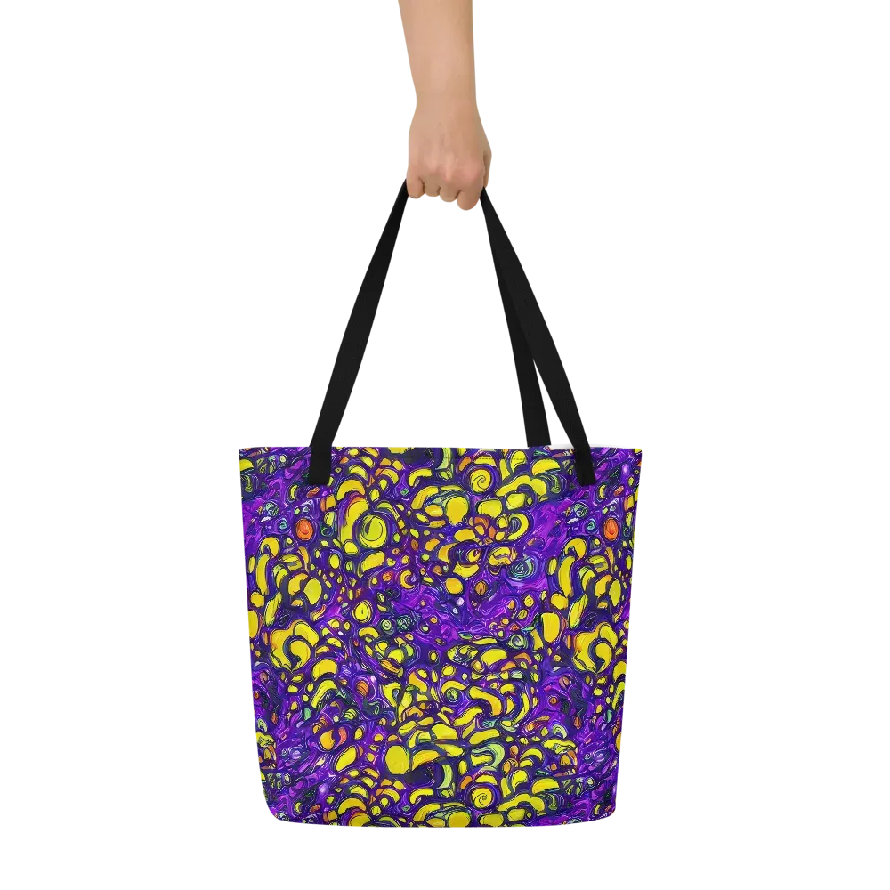 Lemon Labyrinth on Large Tote Bag W/ Pocket — Front