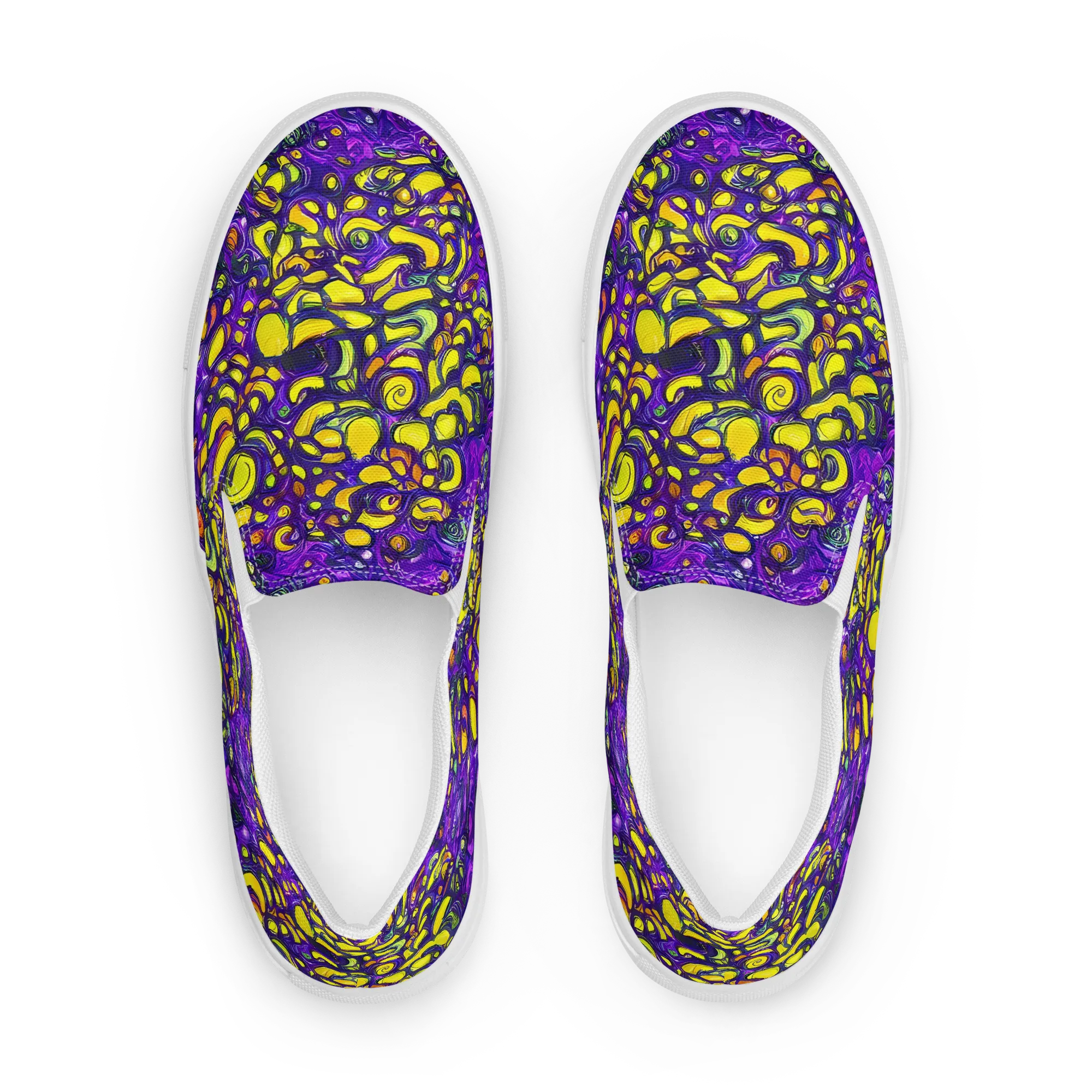 Lemon Labyrinth on Women's Slip-On Canvas Shoes — Front