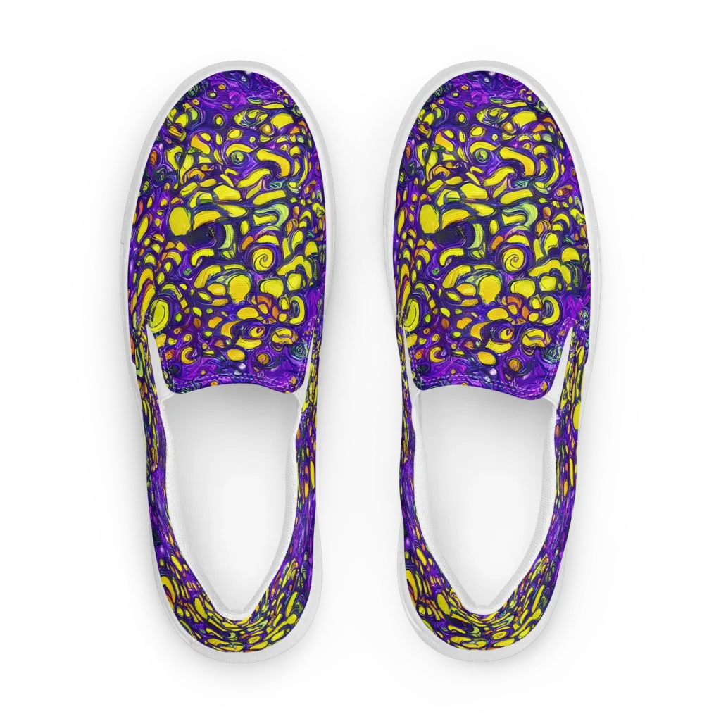 Lemon Labyrinth on Women's Slip-On Canvas Shoes — Front