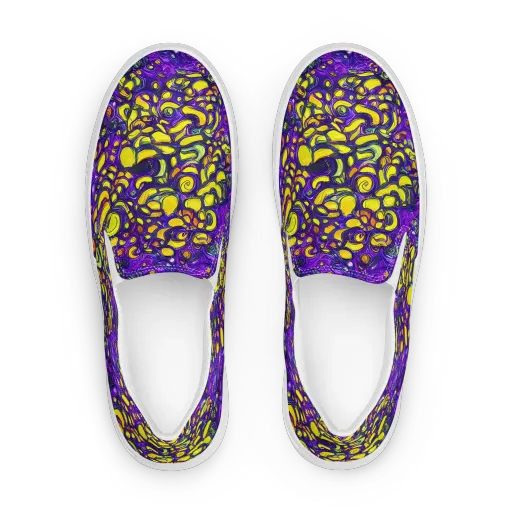 Lemon Labyrinth on a Women's Slip-On Canvas Shoes