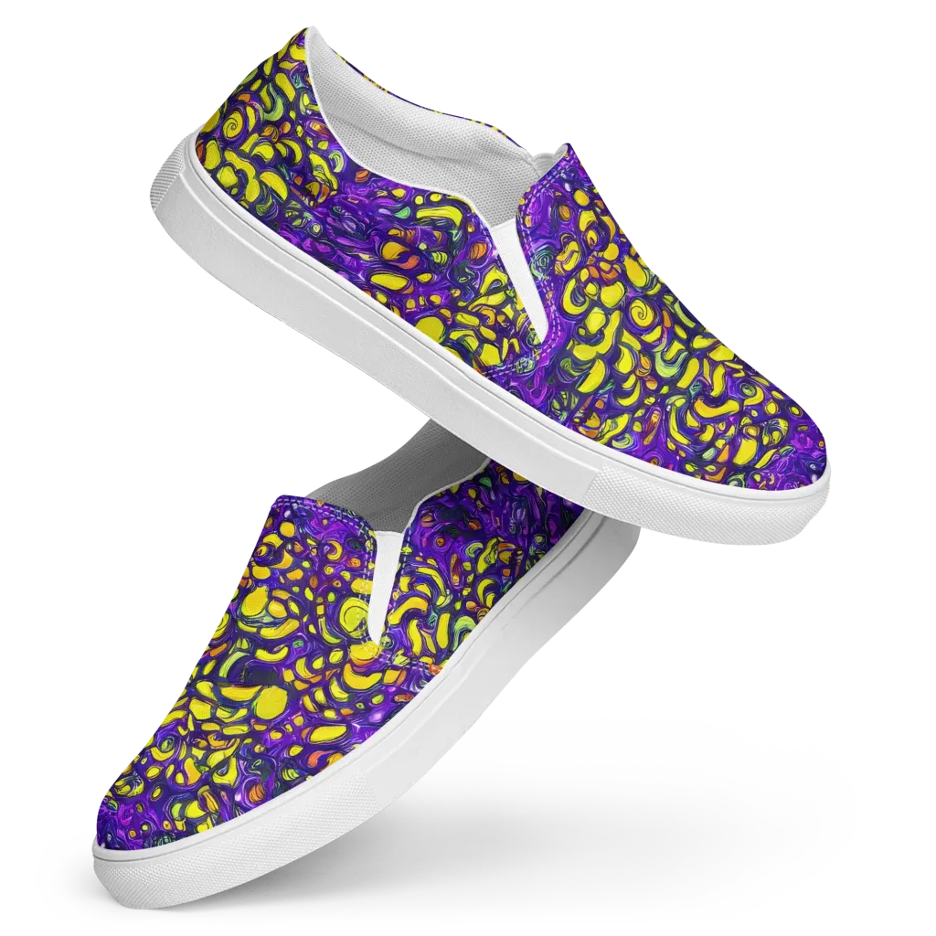 Lemon Labyrinth on Women's Slip-On Canvas Shoes — Front