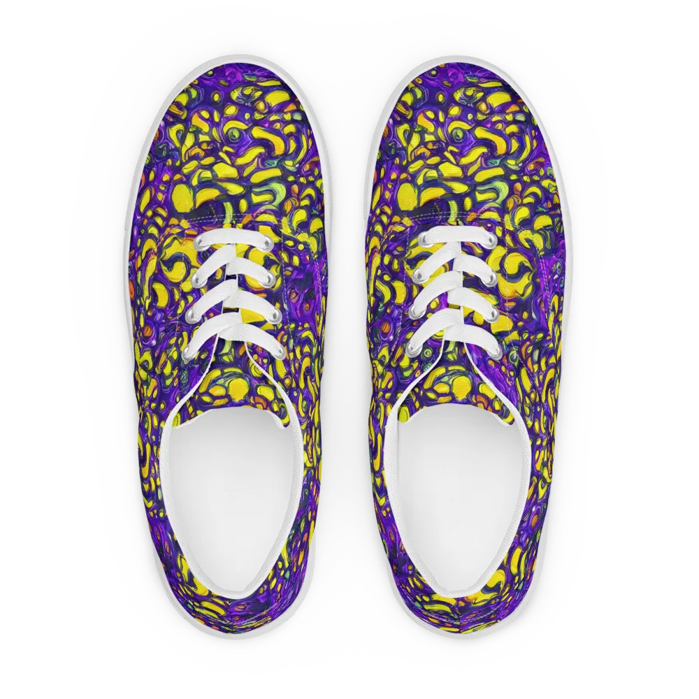 Lemon Labyrinth on Men's Lace-Up Canvas Shoes — Front