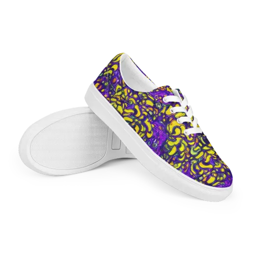 Lemon Labyrinth on a Men's Lace-Up Canvas Shoes