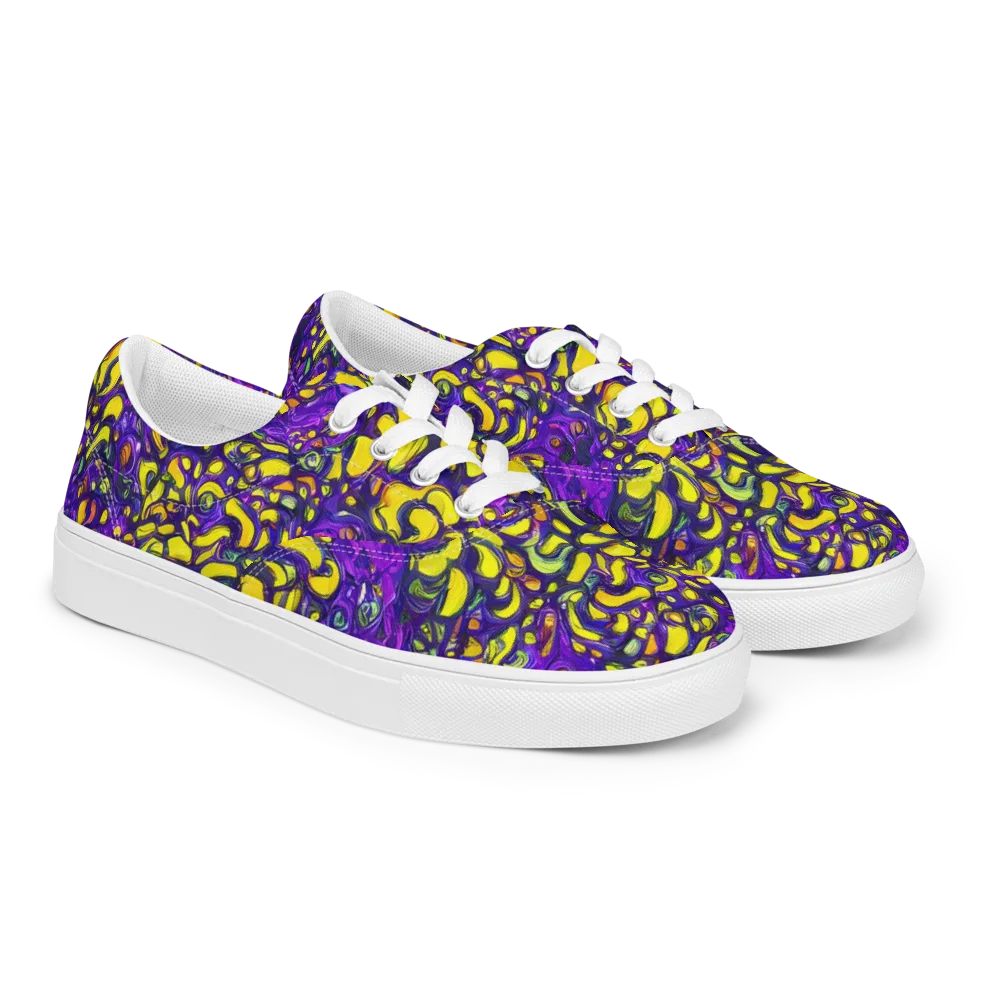 Lemon Labyrinth on Men's Lace-Up Canvas Shoes — Right Front