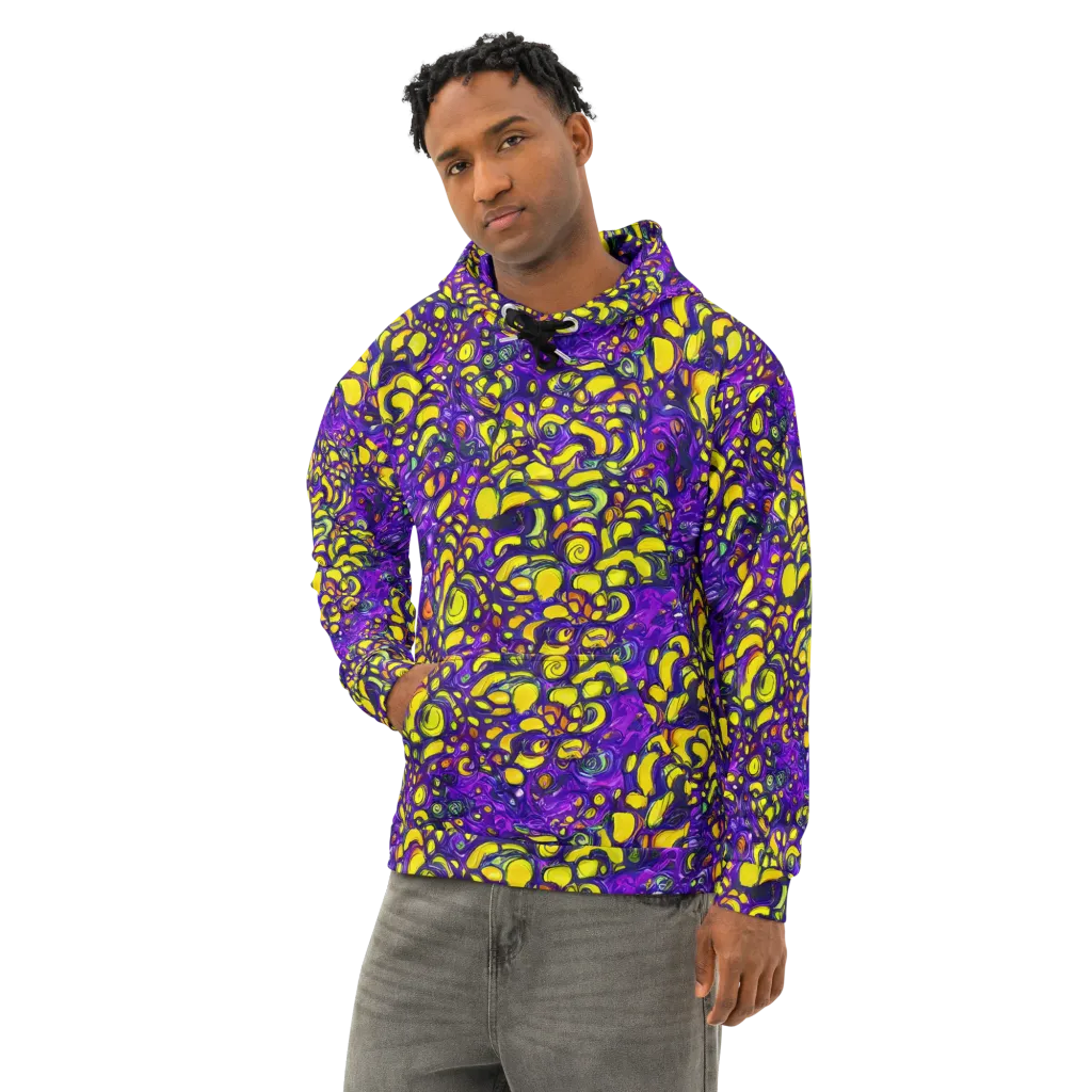 Lemon Labyrinth on Cotton Hoodie — Left Front