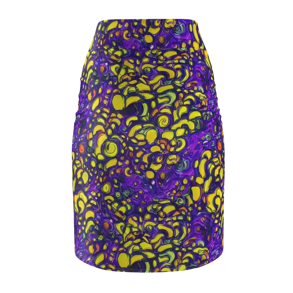 Lemon Labyrinth on Pencil Skirt — Back