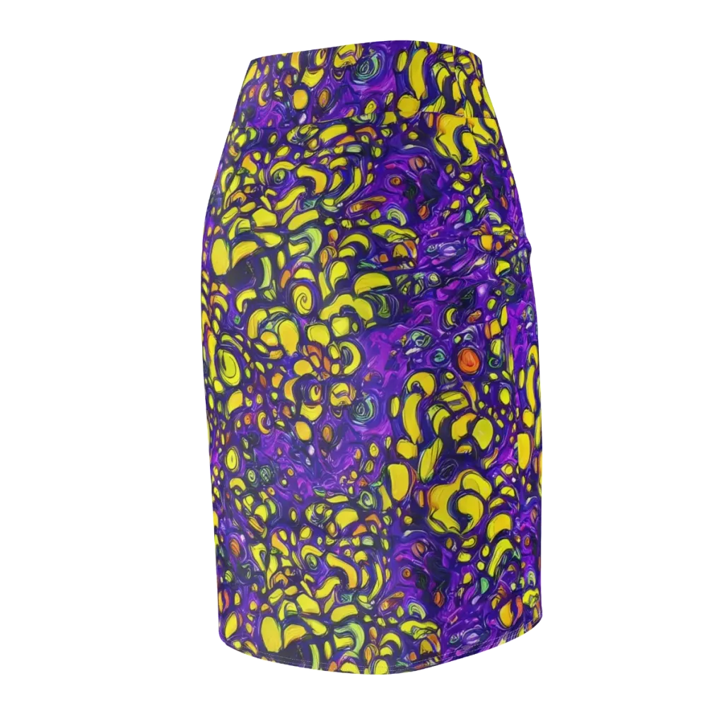Lemon Labyrinth on Pencil Skirt — Back Side