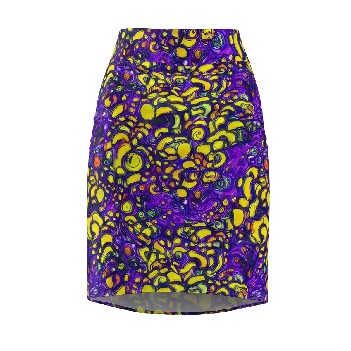 Lemon Labyrinth on Pencil Skirt — Front