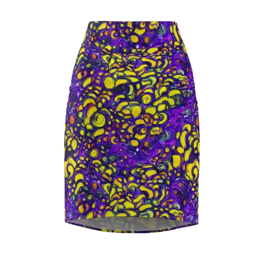 Lemon Labyrinth on a Pencil Skirt