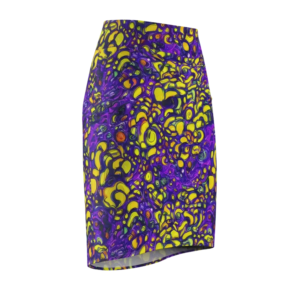 Lemon Labyrinth on Pencil Skirt — Front Side