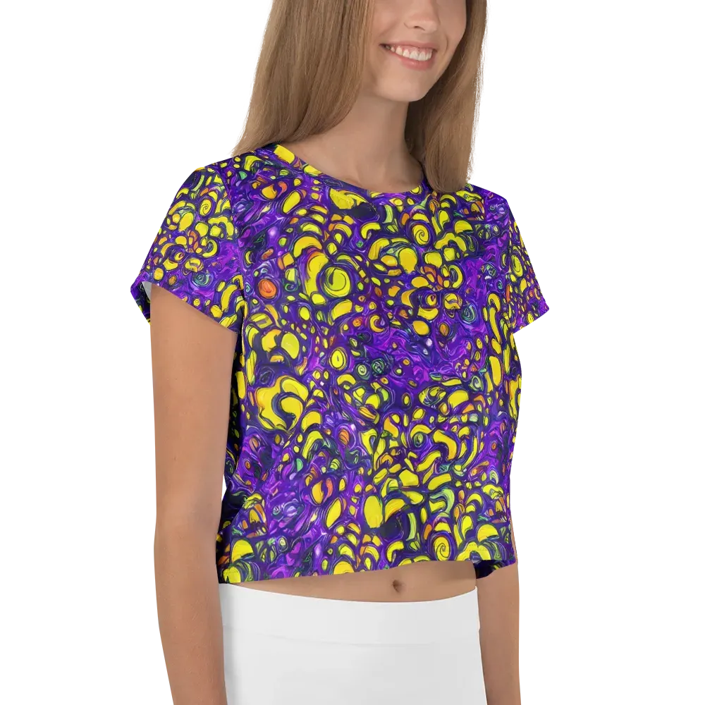 Lemon Labyrinth on Crop Tee — Right