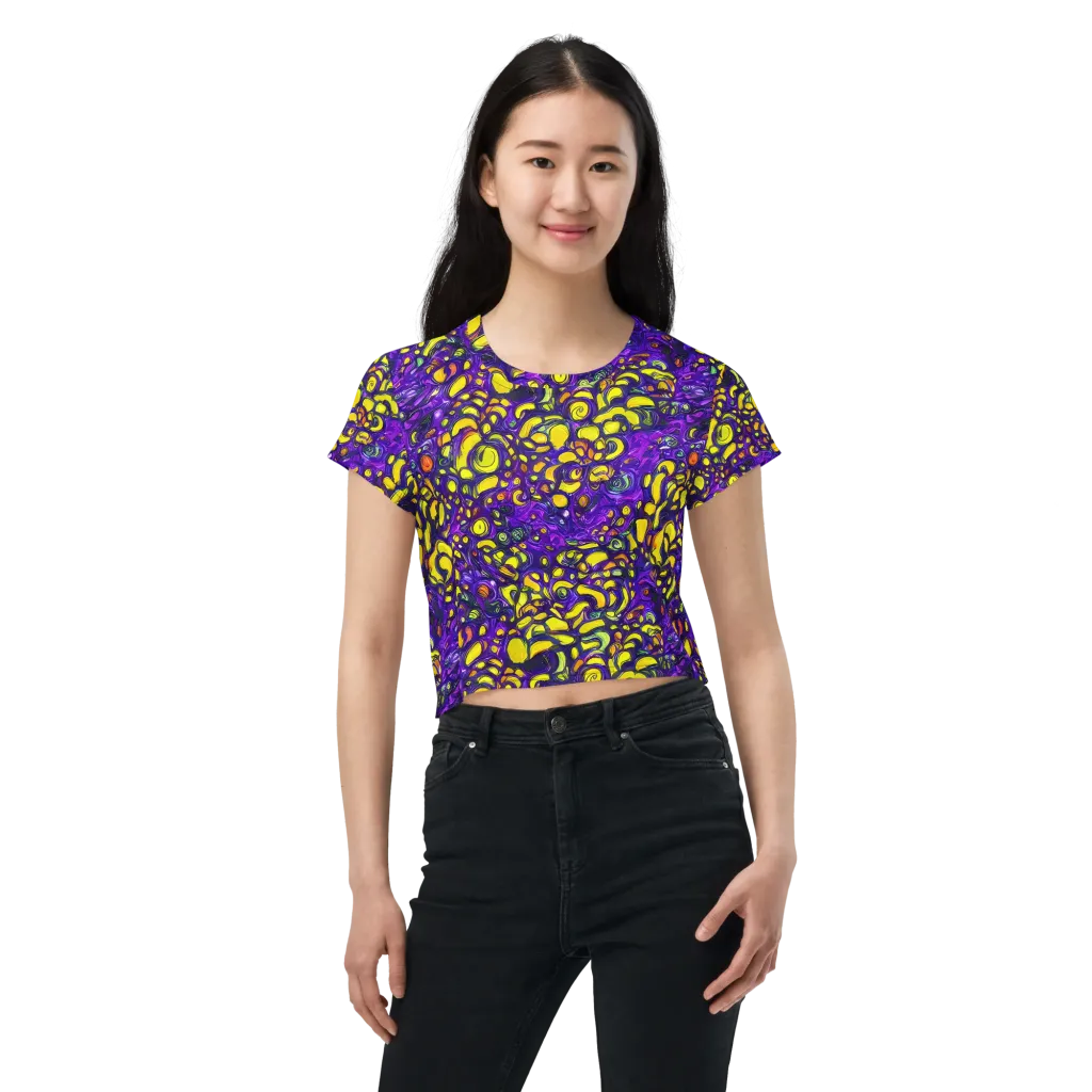 Lemon Labyrinth on Crop Tee — Front