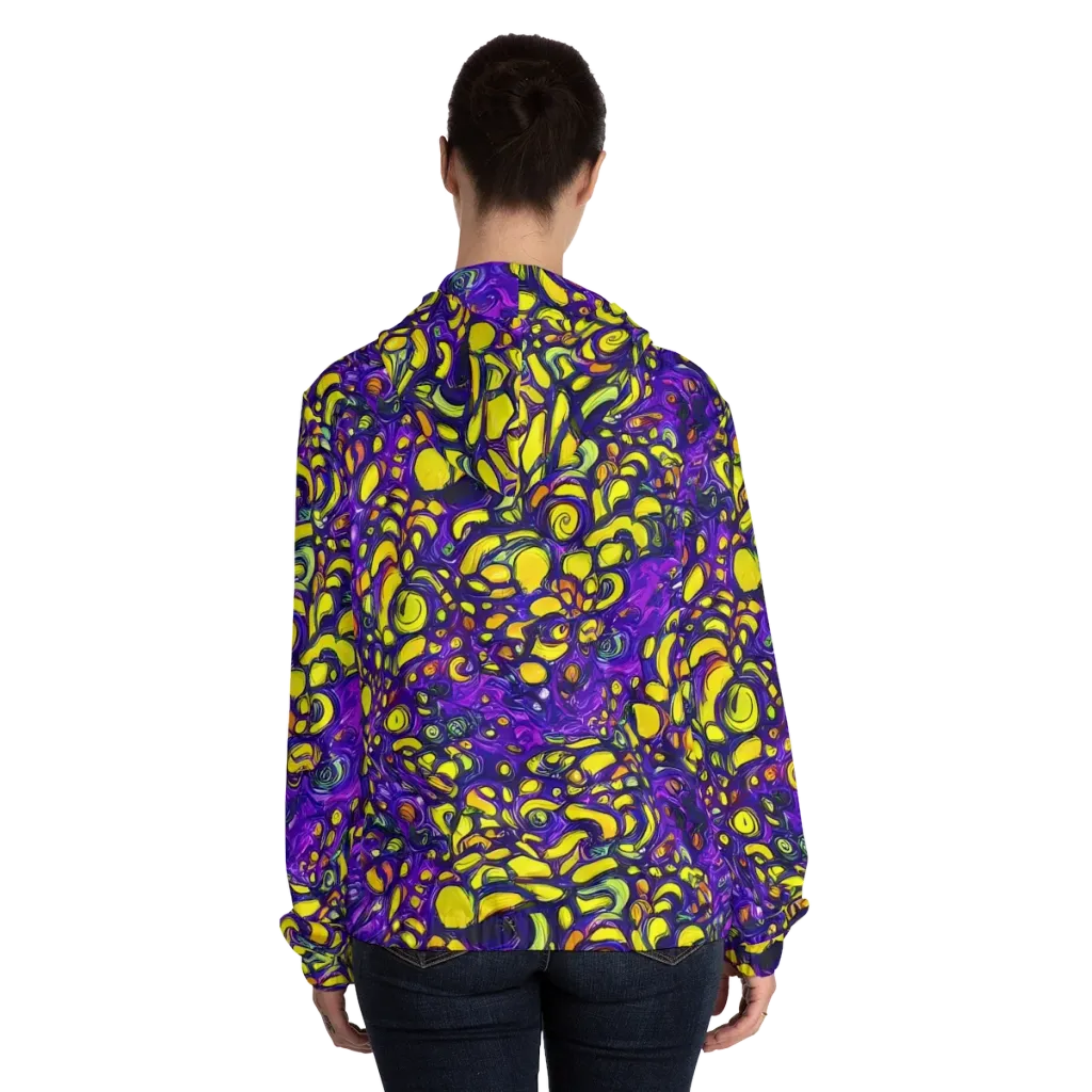 Lemon Labyrinth on Women's Full-Zip Hoodie — Back On Person
