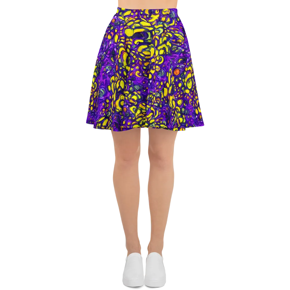 Lemon Labyrinth on Skater Skirt — Front
