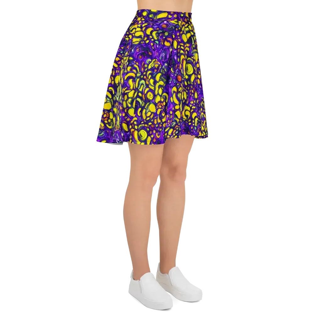 Lemon Labyrinth on Skater Skirt — Right