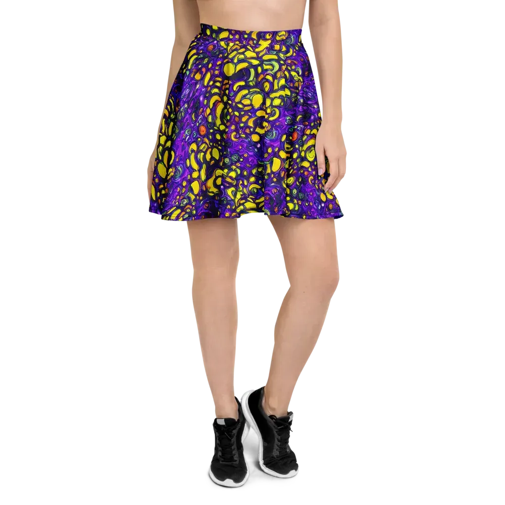 Lemon Labyrinth on Skater Skirt — Front