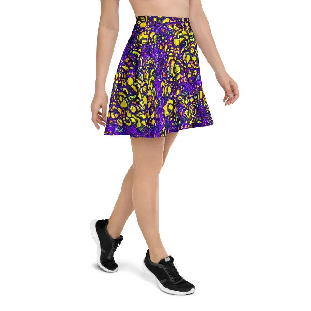 Lemon Labyrinth on Skater Skirt — Right