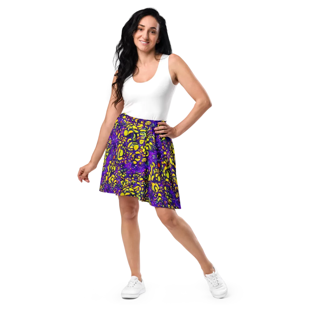 Lemon Labyrinth on Skater Skirt — Front