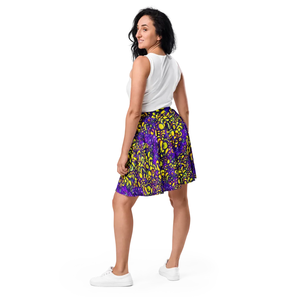 Lemon Labyrinth on Skater Skirt — Back