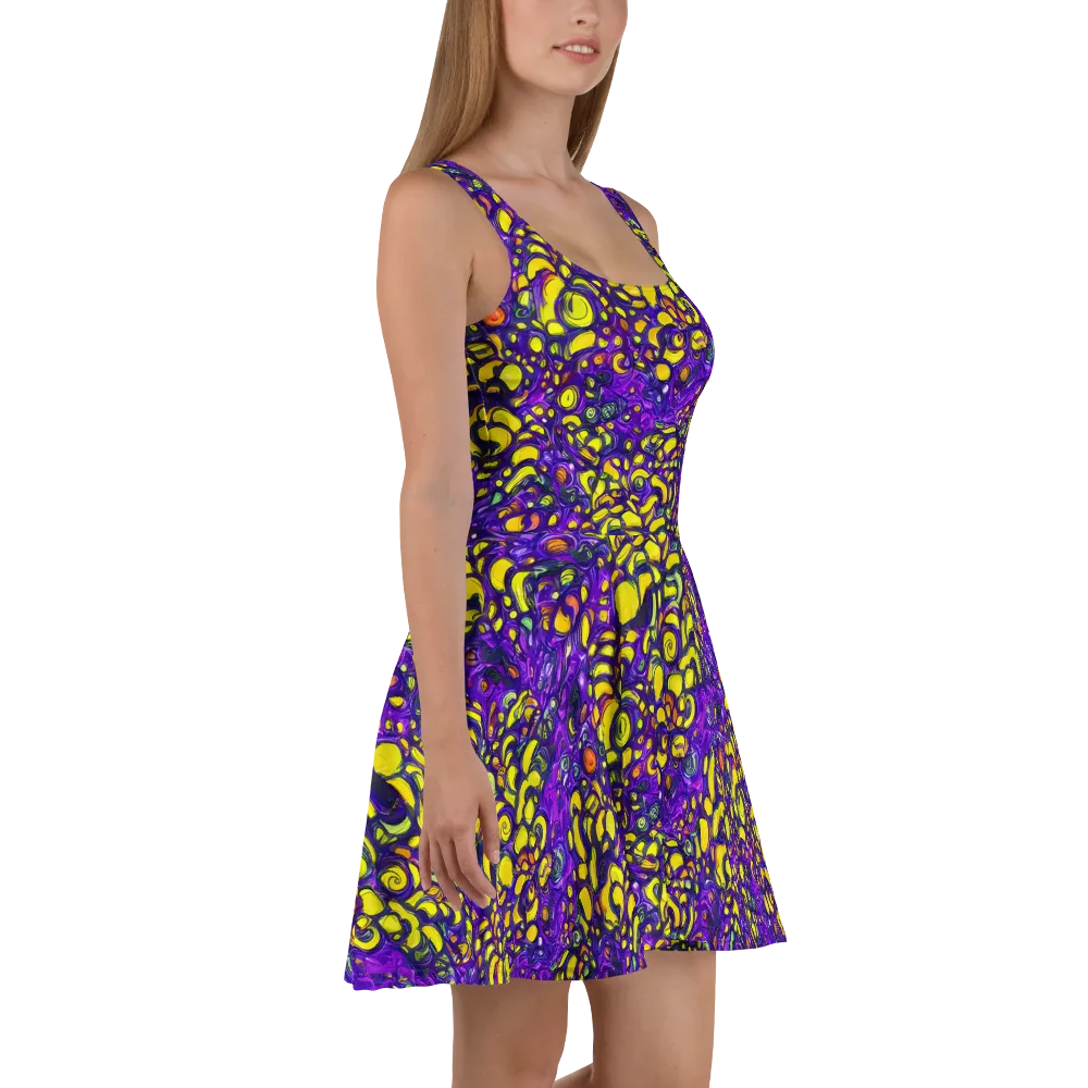 Lemon Labyrinth on Skater Dress — Right