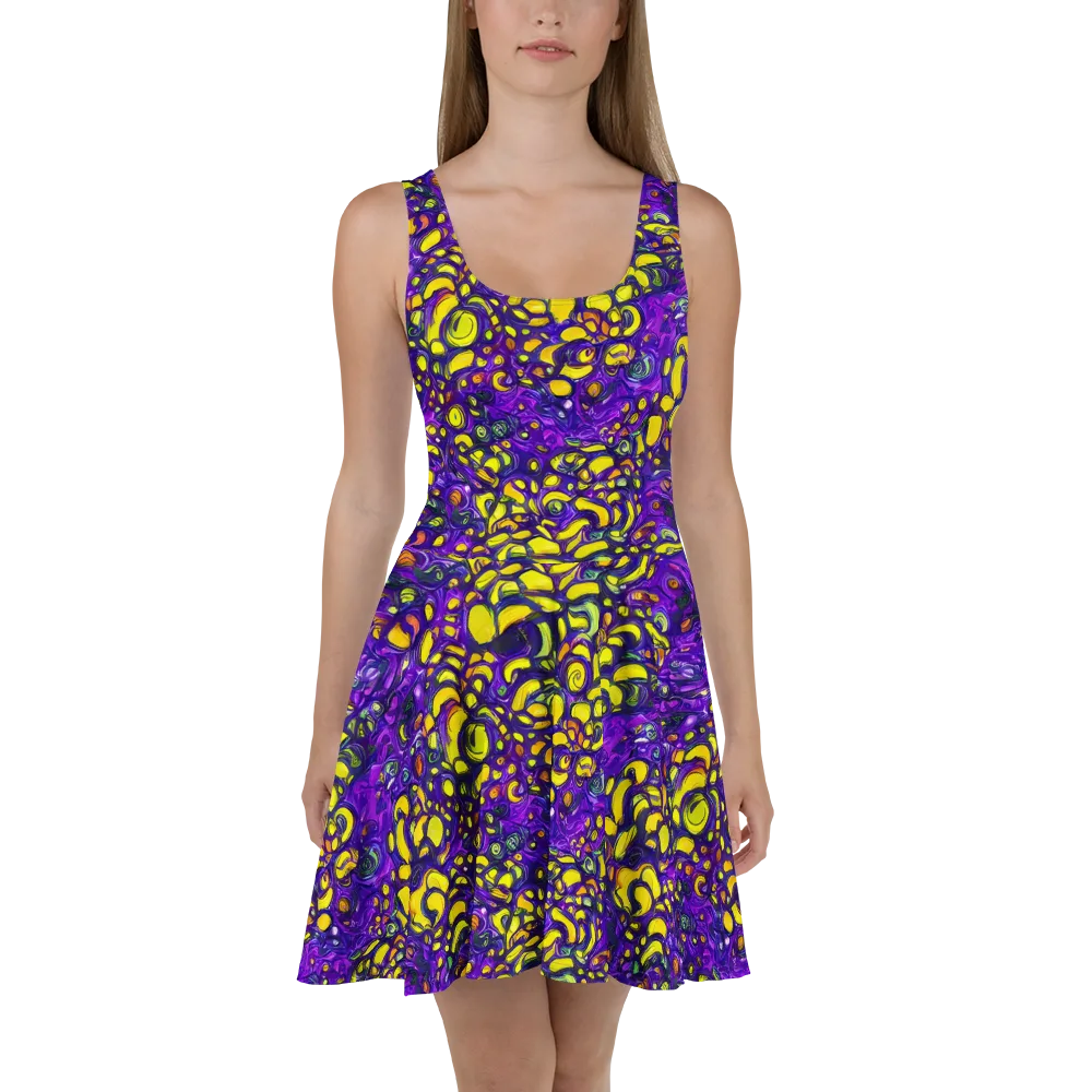 Lemon Labyrinth on Skater Dress — Front