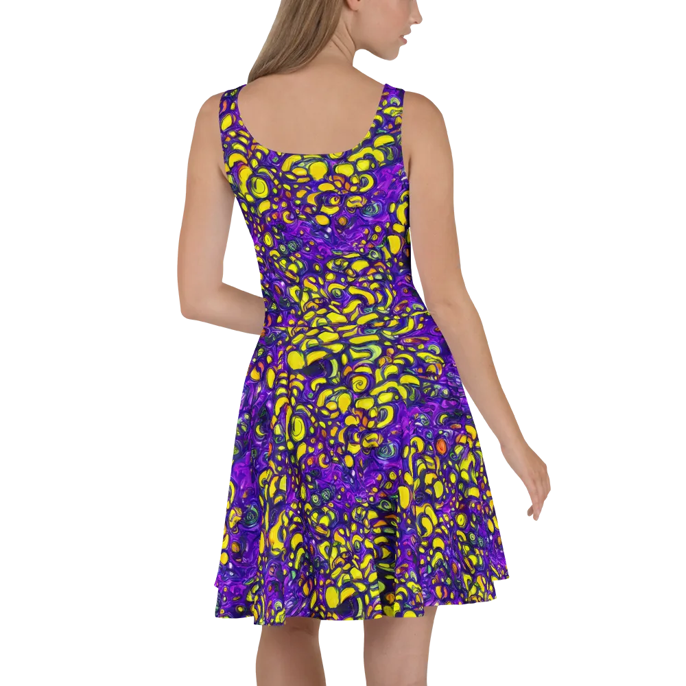 Lemon Labyrinth on Skater Dress — Back