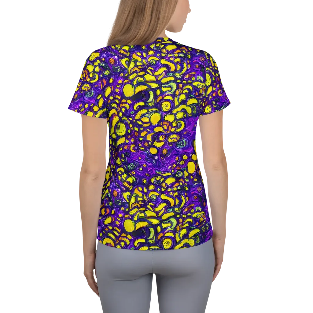 Lemon Labyrinth on Women's Athletic T-Shirt — Back