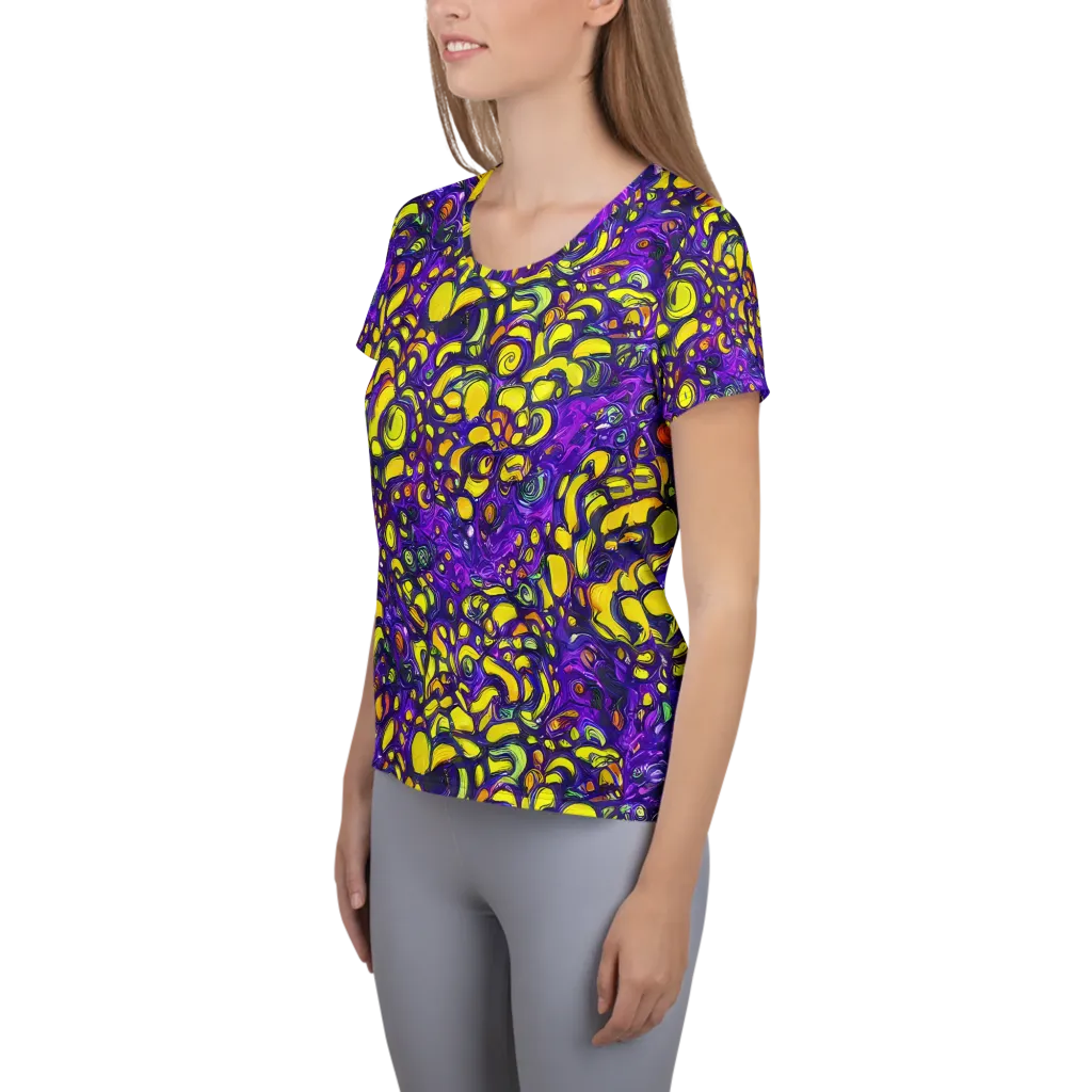 Lemon Labyrinth on Women's Athletic T-Shirt — Left