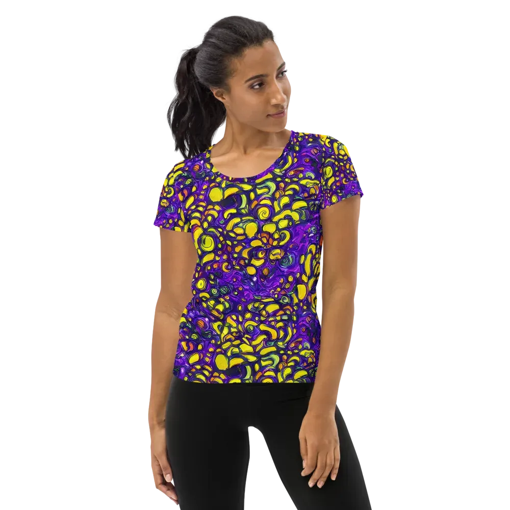 Lemon Labyrinth on Women's Athletic T-Shirt — Front
