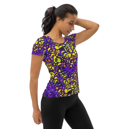 Lemon Labyrinth on a Women's Athletic T-Shirt