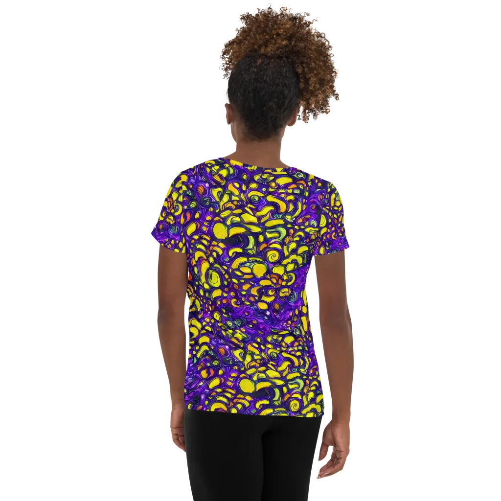 Lemon Labyrinth on Women's Athletic T-Shirt — Back