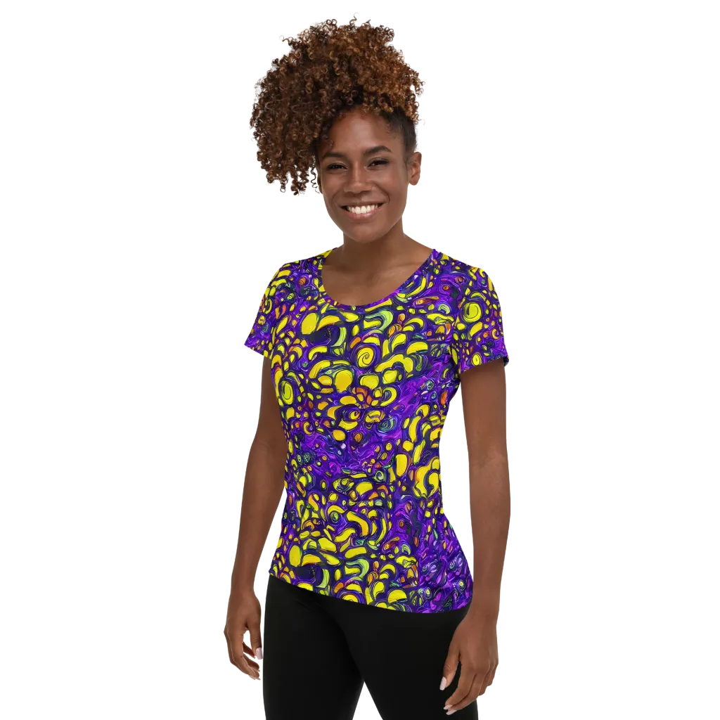 Lemon Labyrinth on Women's Athletic T-Shirt — Left