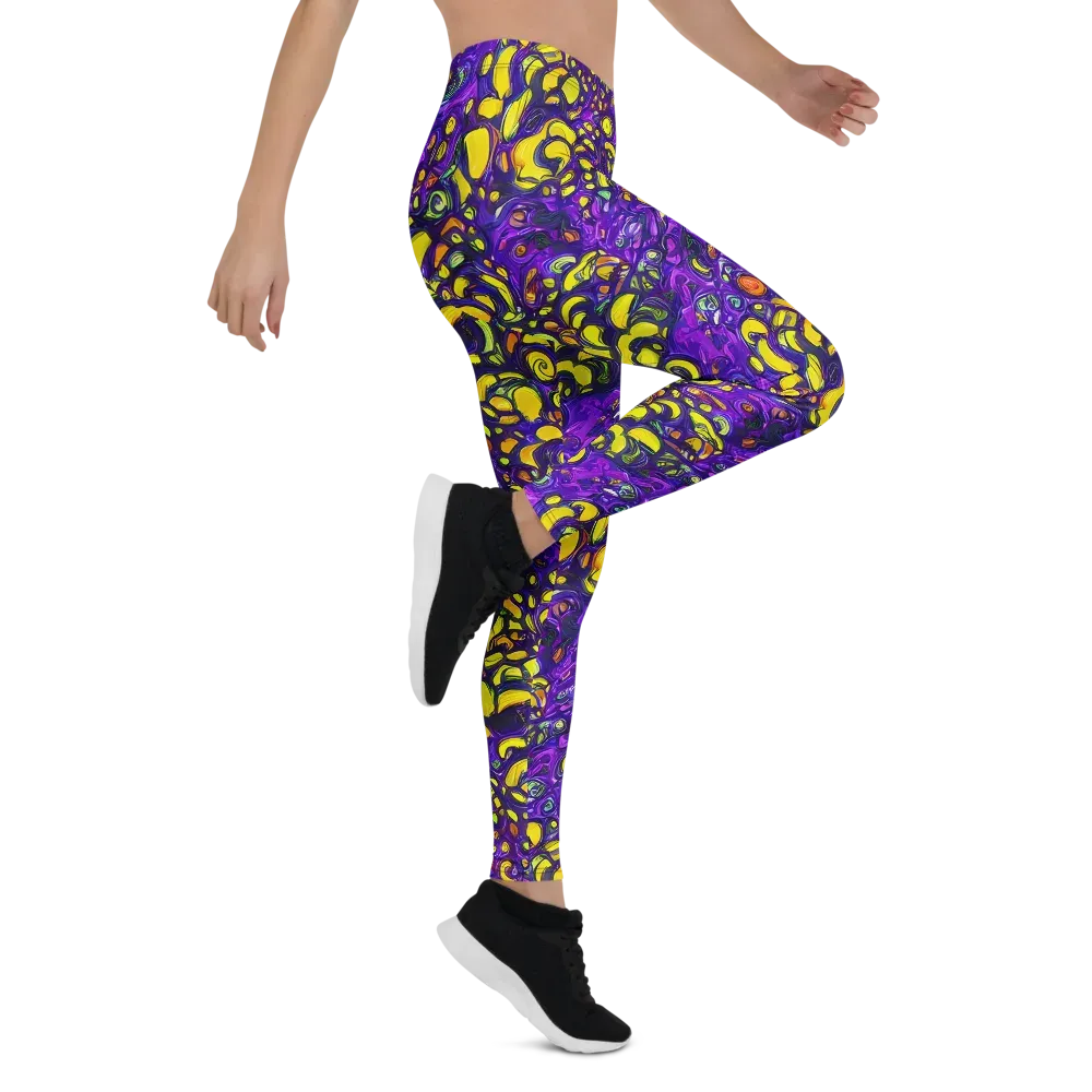 Lemon Labyrinth on Leggings — Right